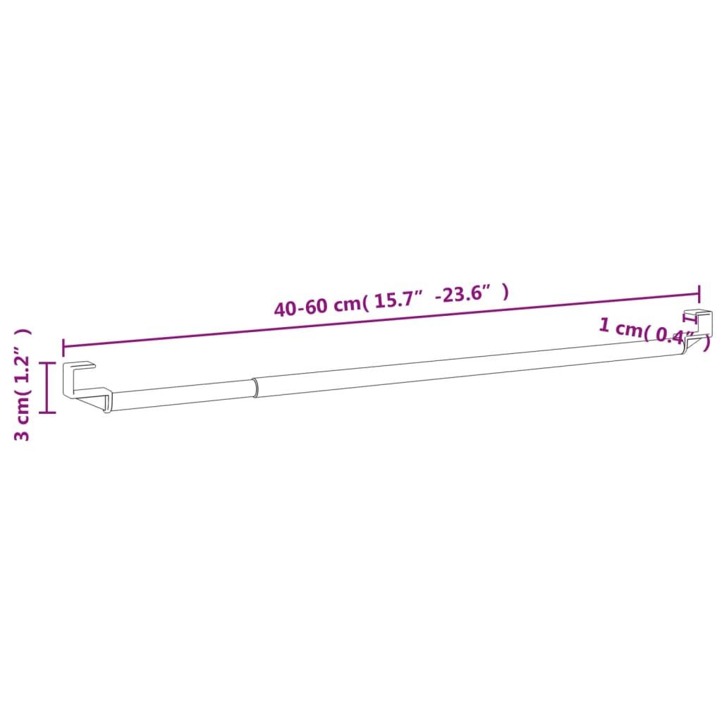 Gardinenstangen 2 Stk. Weiß und Silbern 40-60 cm Aluminium