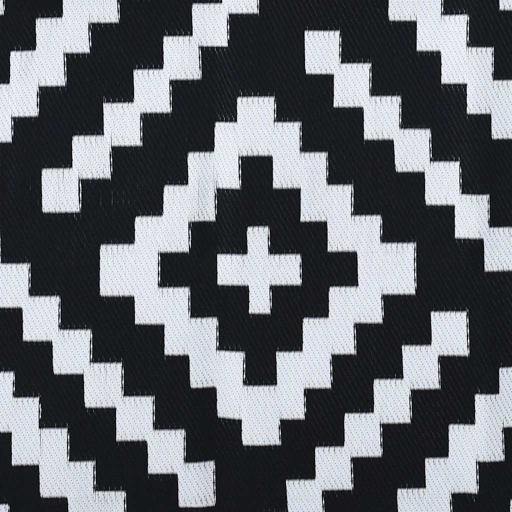 Outdoor-Teppich ARAKIL Weiß und Schwarz 190x290 cm PP