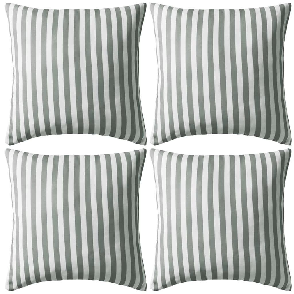 Gartenkissen 4 Stk. Streifenmuster 45 x 45 cm Grau