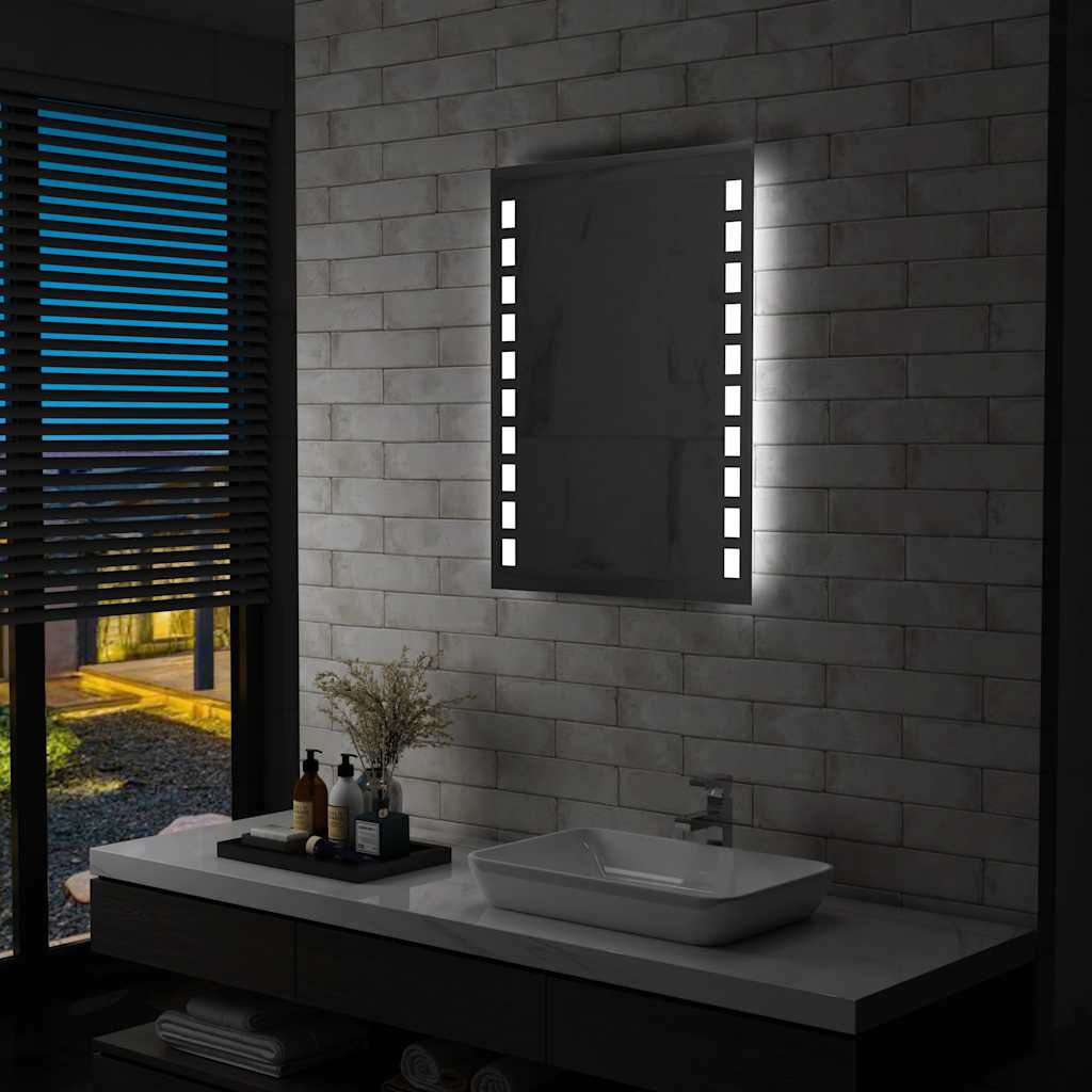 Badezimmer-Wandspiegel mit LEDs 60x80 cm