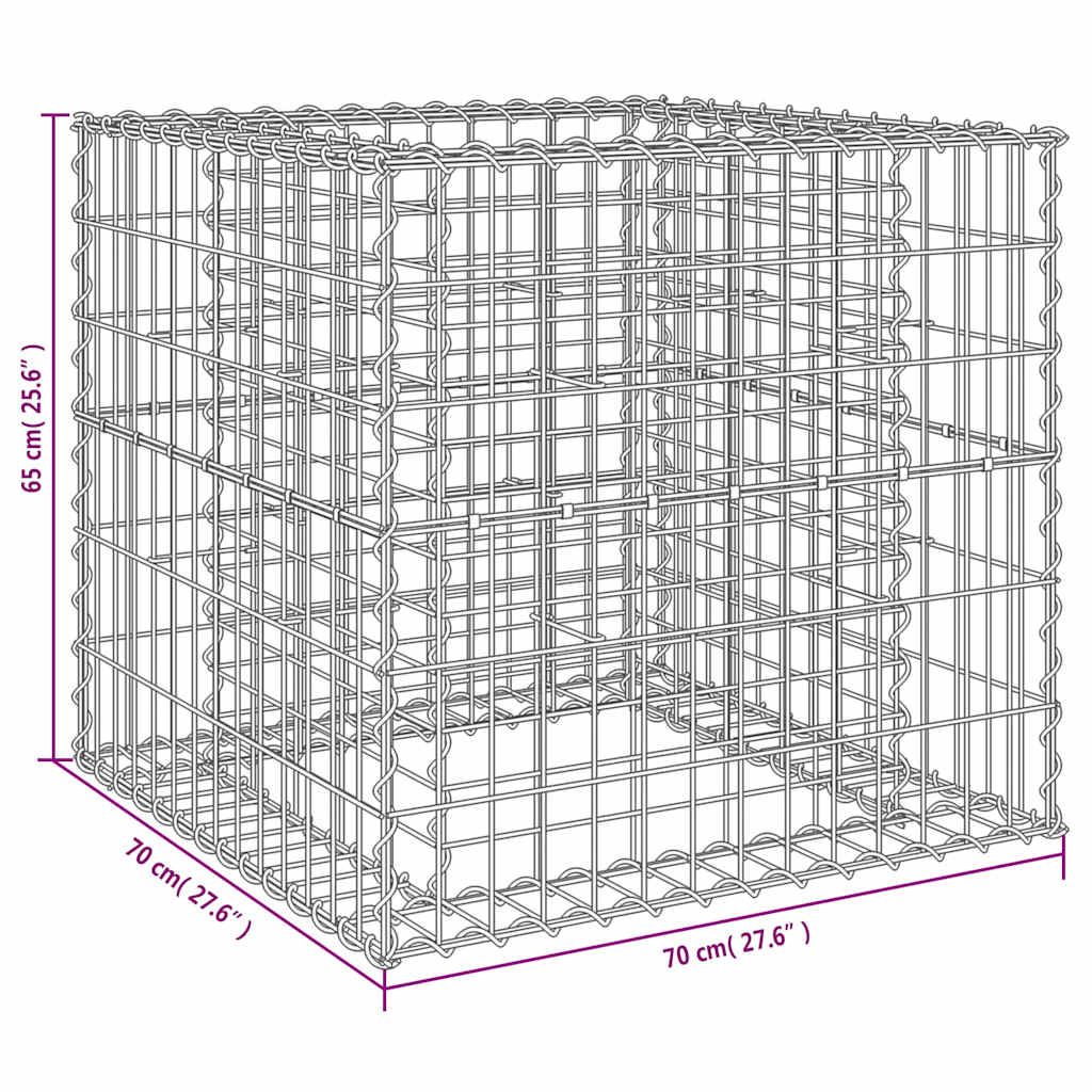 Gabionenkorb Silbern 70x70x65 cm Verzinktes Eisen