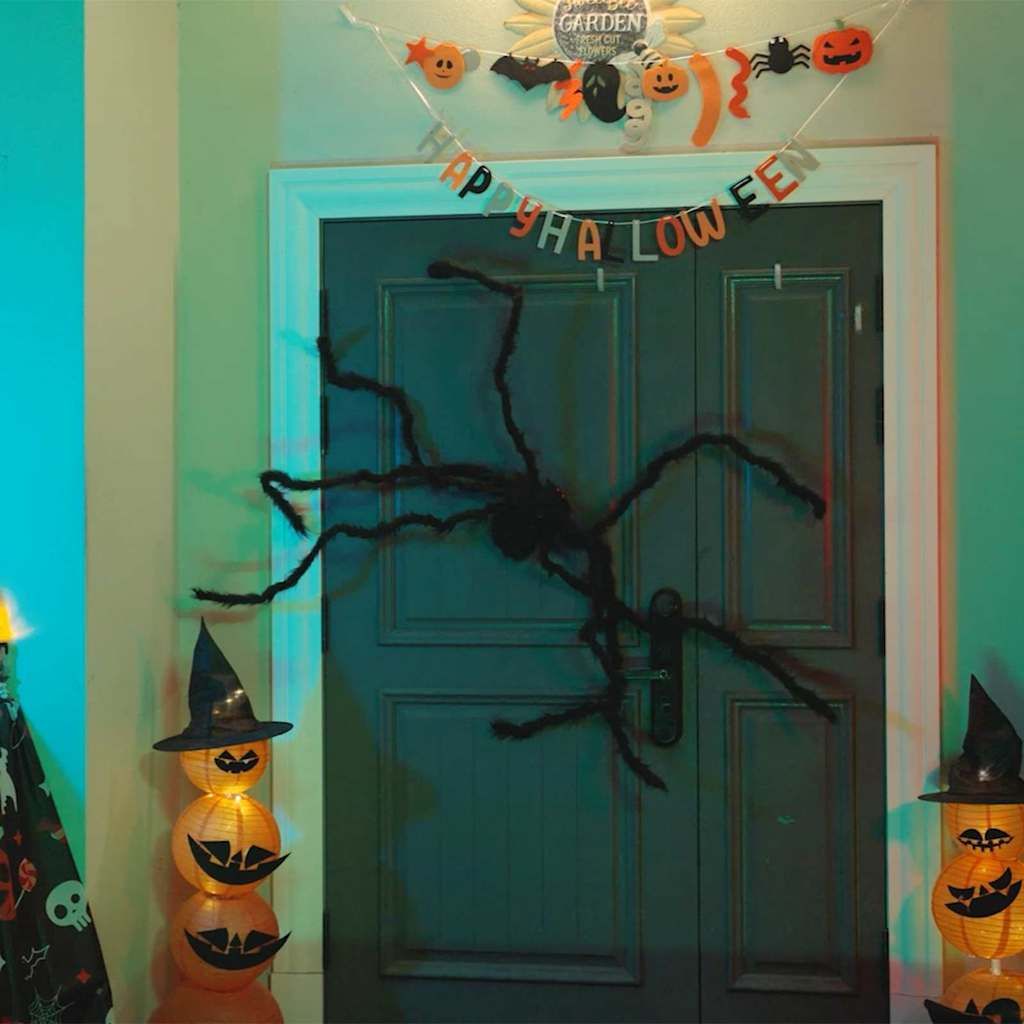 Halloween Spinnen Dekoration 3 pcs Schwarz 150 cm