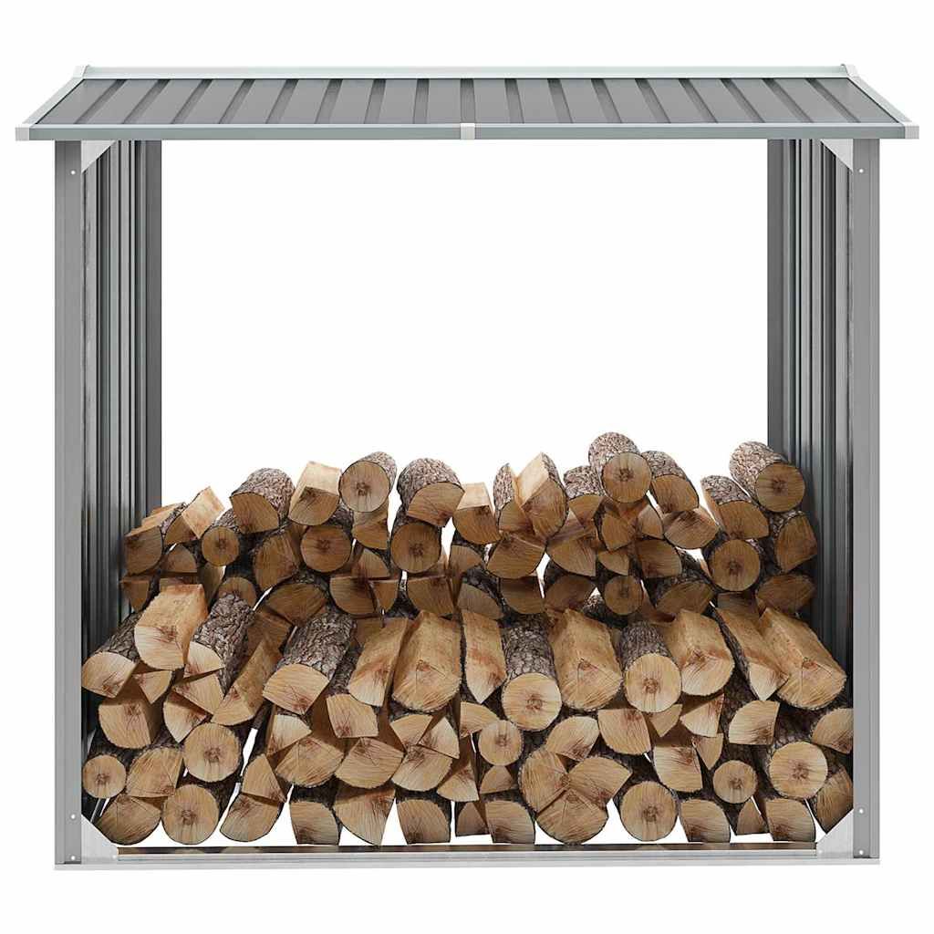 Brennholzlager Verzinkter Stahl 172 x 91 x 154 cm Grau