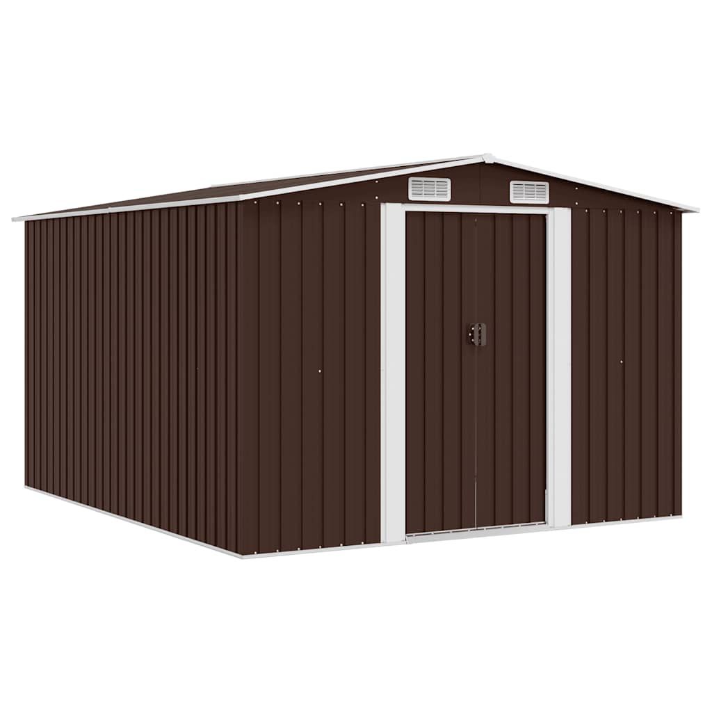 Gerätehaus 257x298x178 cm Metall Braun
