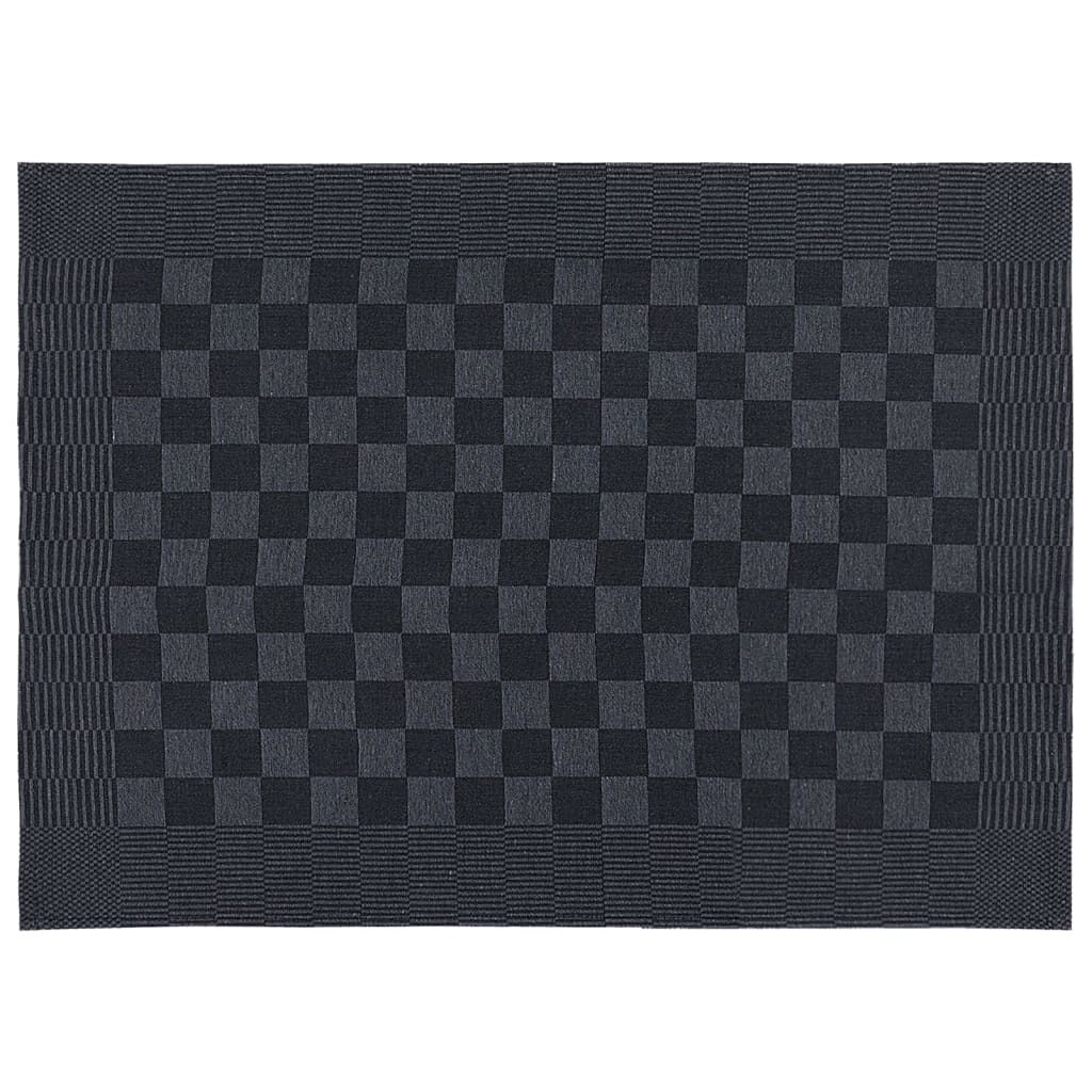 10-tlg. Handtuch-Set Schwarz und Grau Baumwolle