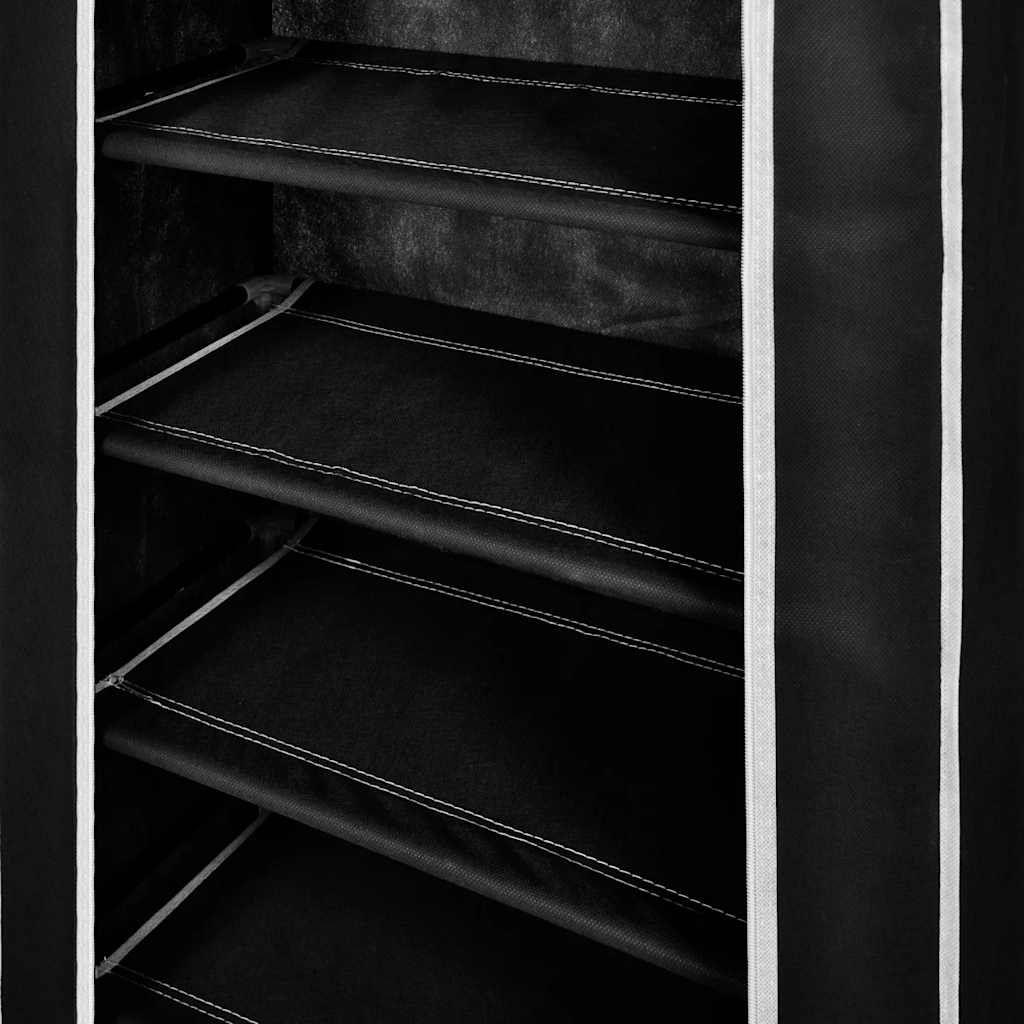 Schuhschrank Schuhregal Schuhablage 5 Schicht 58x28x106 cm Schwarz
