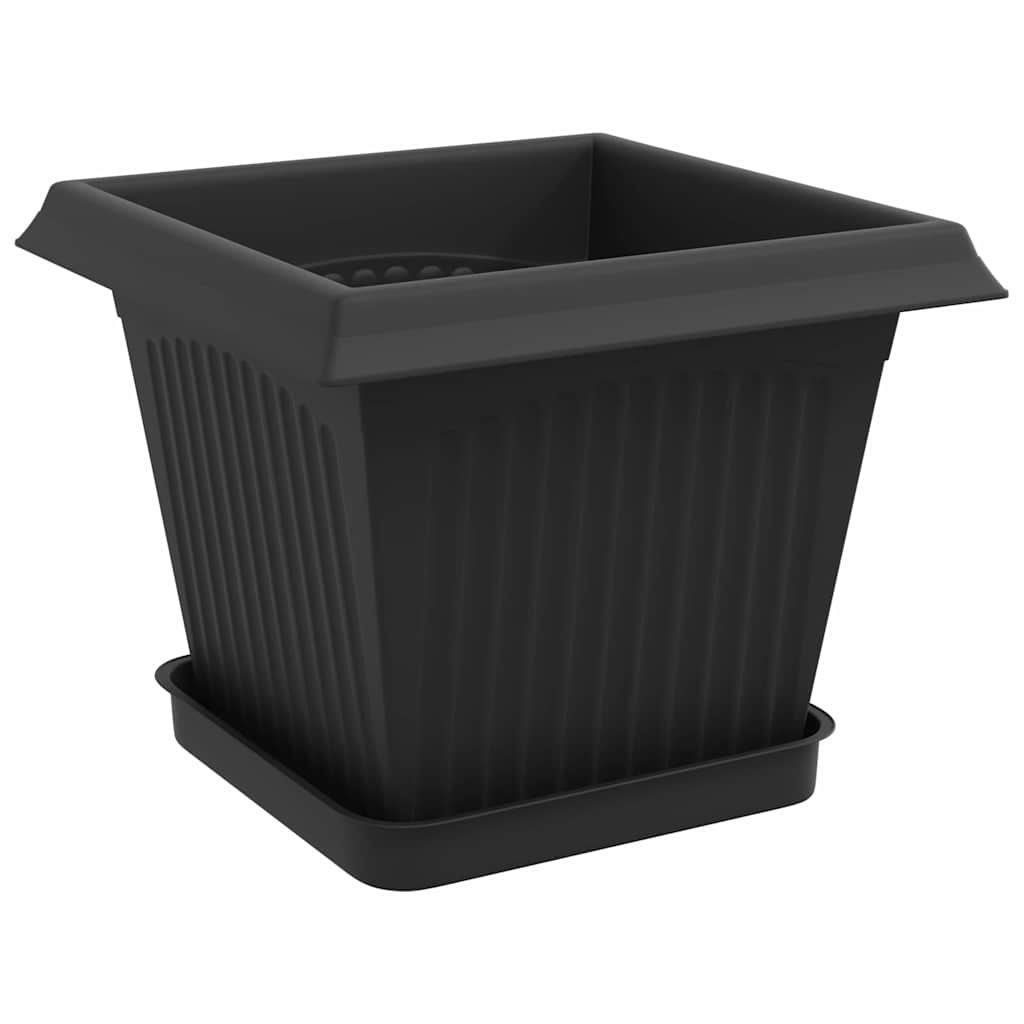 Blumentöpfe 6 stk. Schwarz Kunststoff