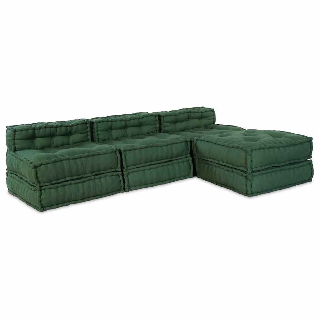 Modulare Sofagarnitur 4 pcs Grün Stoff
