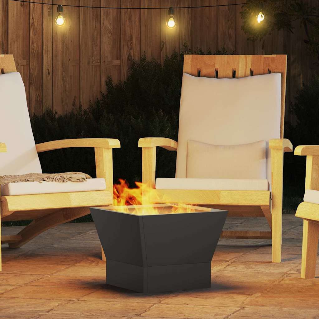 Feuerstelle Schwarz 40 x 40 x 35 cm Wetterfeststahl