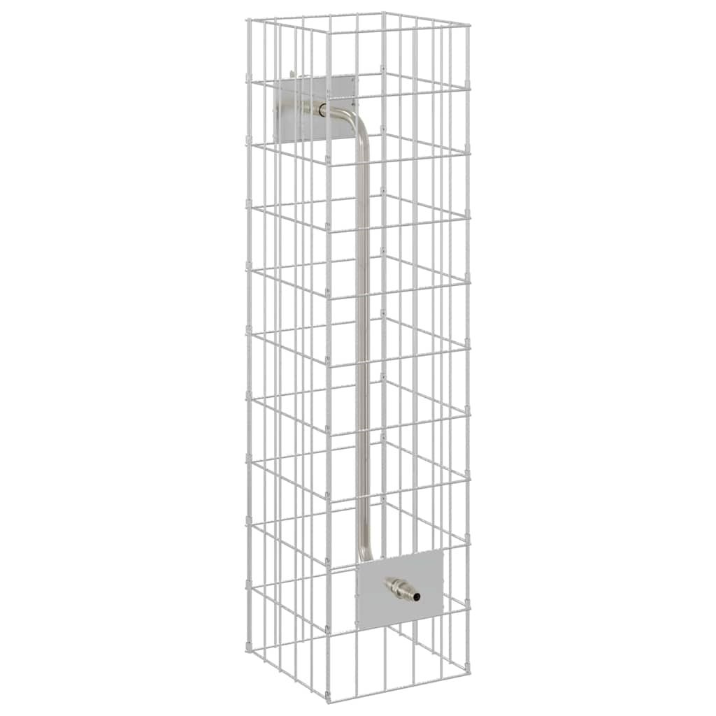 Gabionen Wasserhahn Silber 25 x 25 x 100 cm Edelstahl