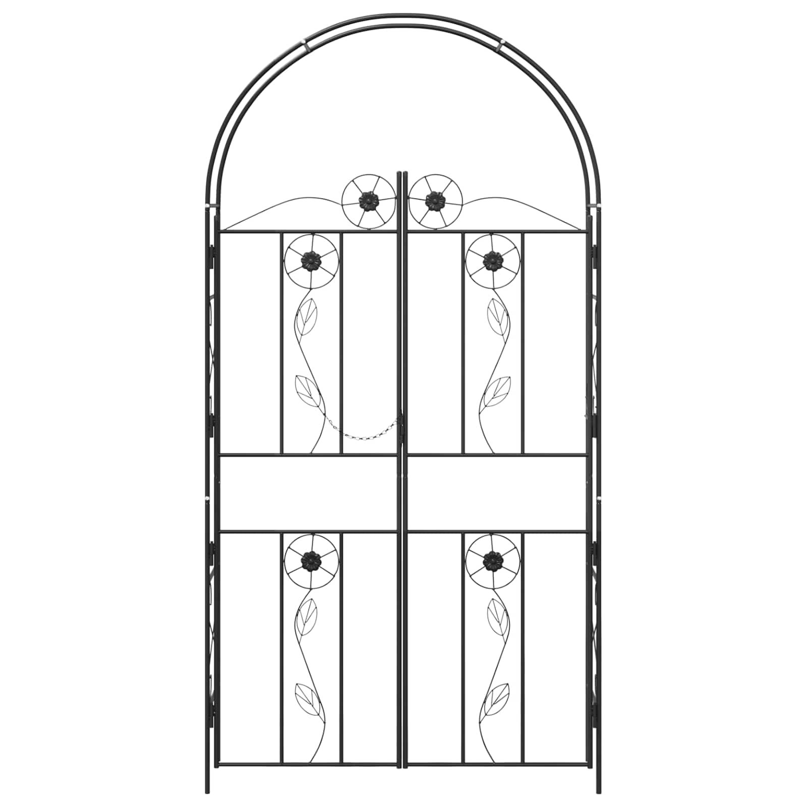 Gartenbogen Uni Schwarz 115 x 37 x 226 cm