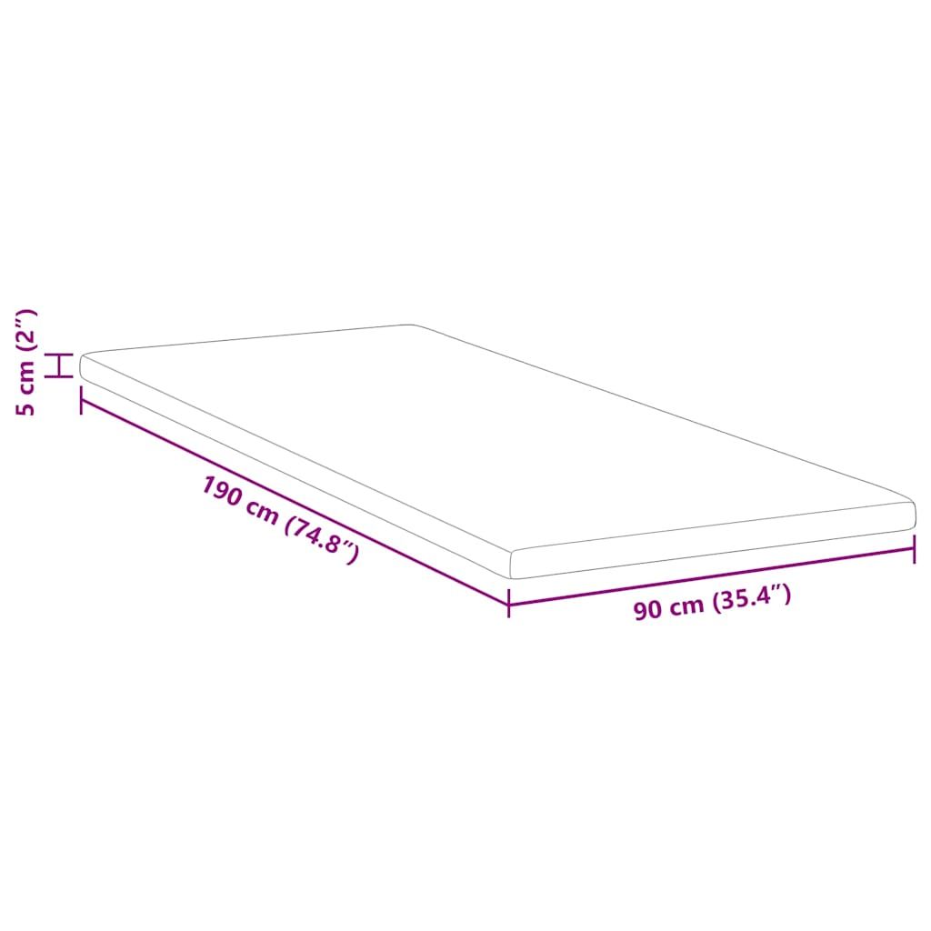Kokosnuss Topper Weiß 90 x 190 cm Jacquard-Stoff