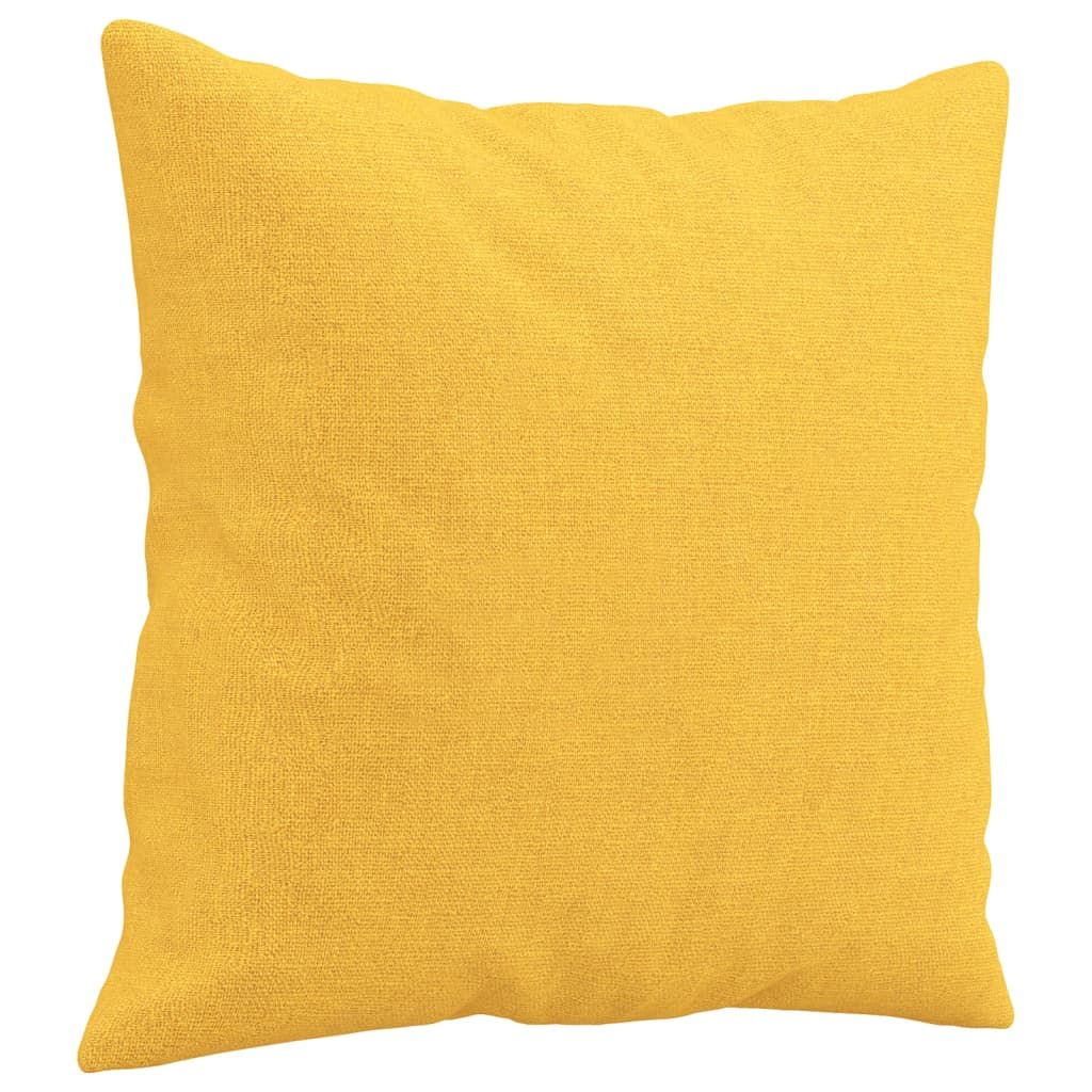 Zierkissen 2 Stk. Hellgelb 40x40 cm Stoff