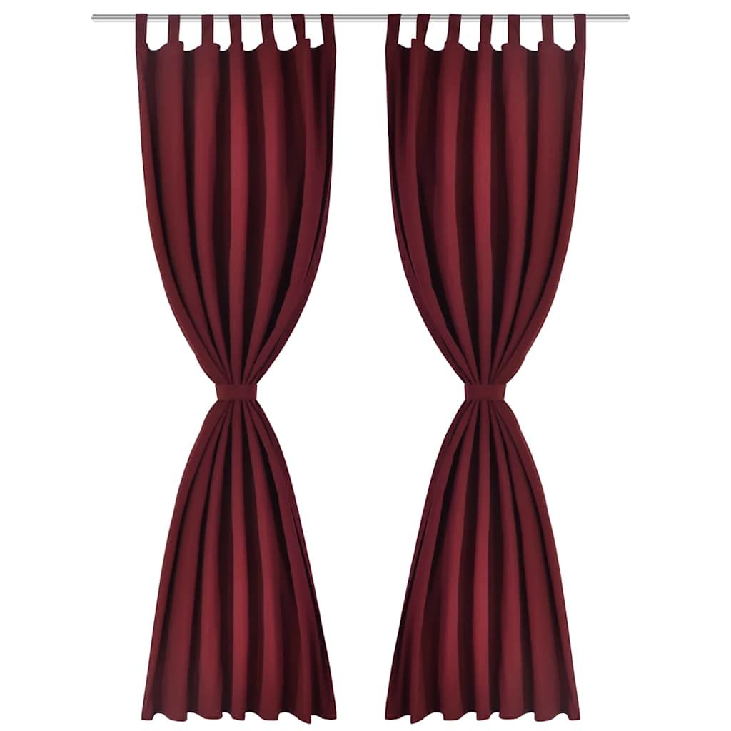 Vorhänge Gardinen aus Satin 2-teilig 140 x 175 cm Dunkelrot