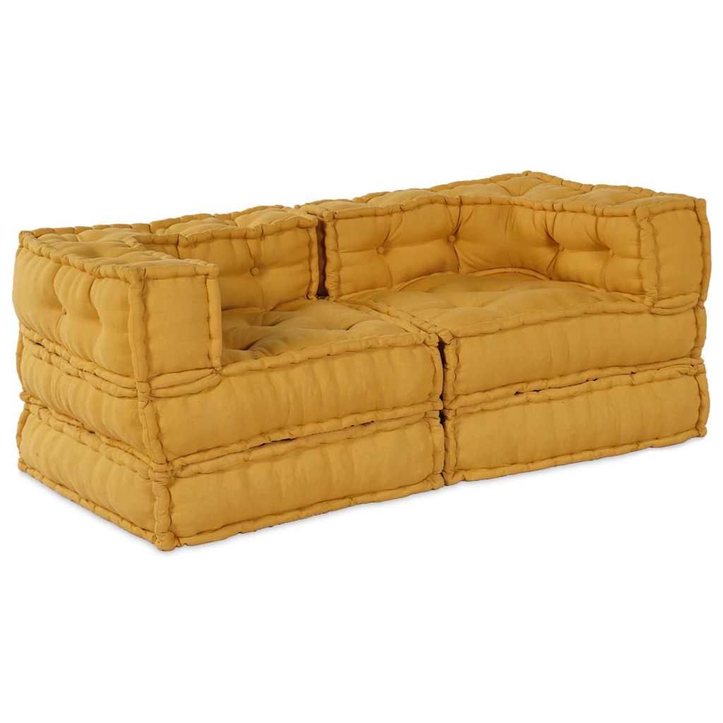 Modulare Sofagarnitur 2 pcs Gelb 140 x 70 x 56 cm Stoff