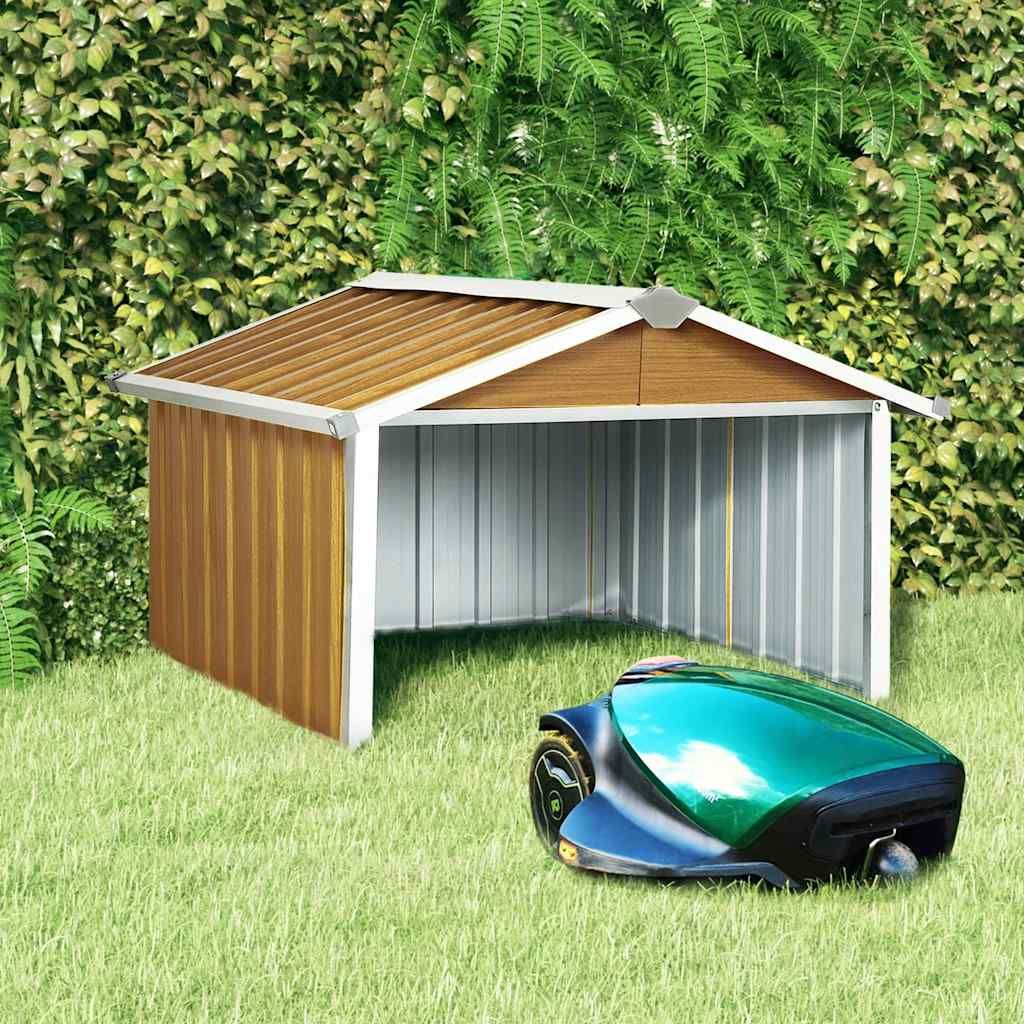 Rasenmäher Garage 92x97x63 cm Verzinkter Stahl Braun