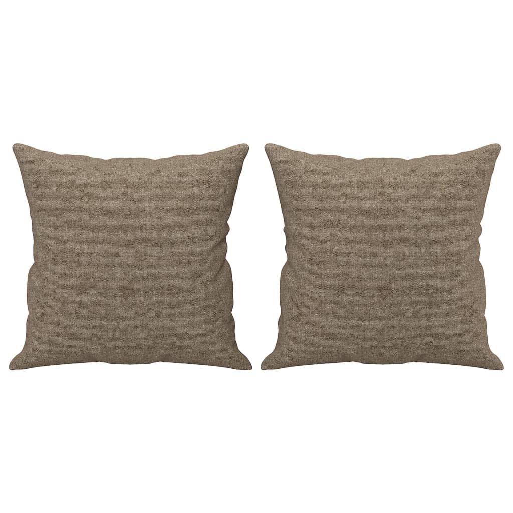 Zierkissen 2 Stk. Taupe 40x40 cm Stoff