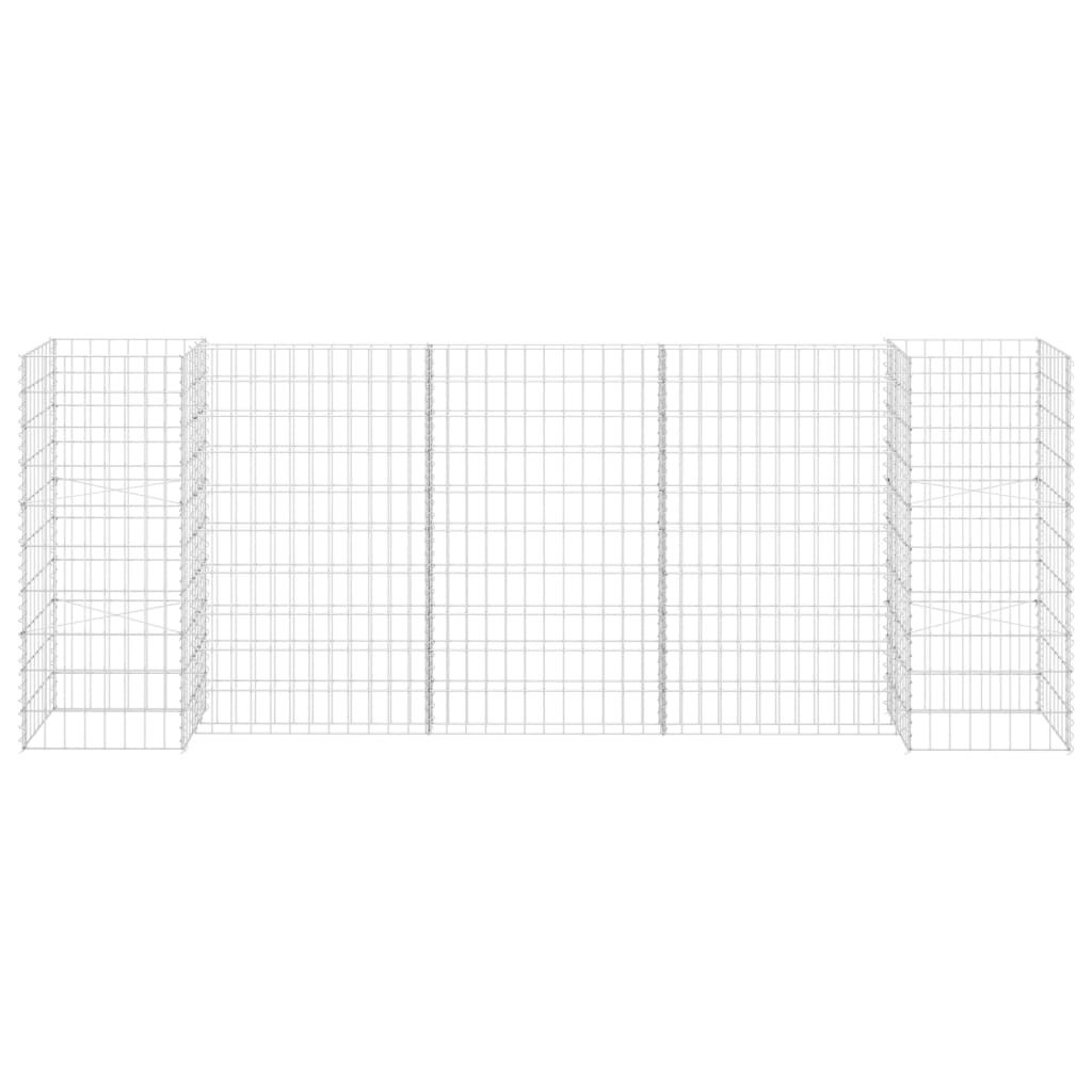 H-förmiger Gabionen-Pflanzkorb Stahldraht 260x40x100 cm