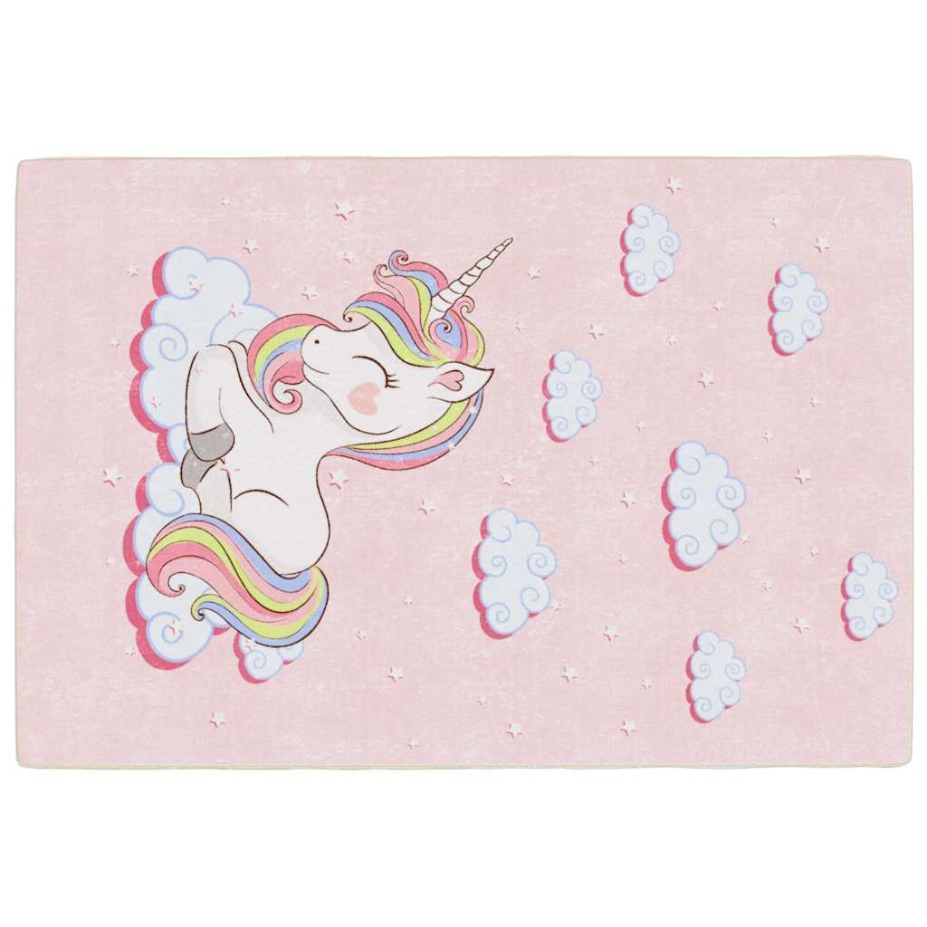Kinderteppich Rosa 160x230 cm Einhorn Waschbar