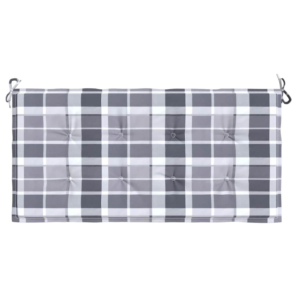 Gartenbank-Auflage Grau Karomuster 120x50x4 cm Oxford-Gewebe