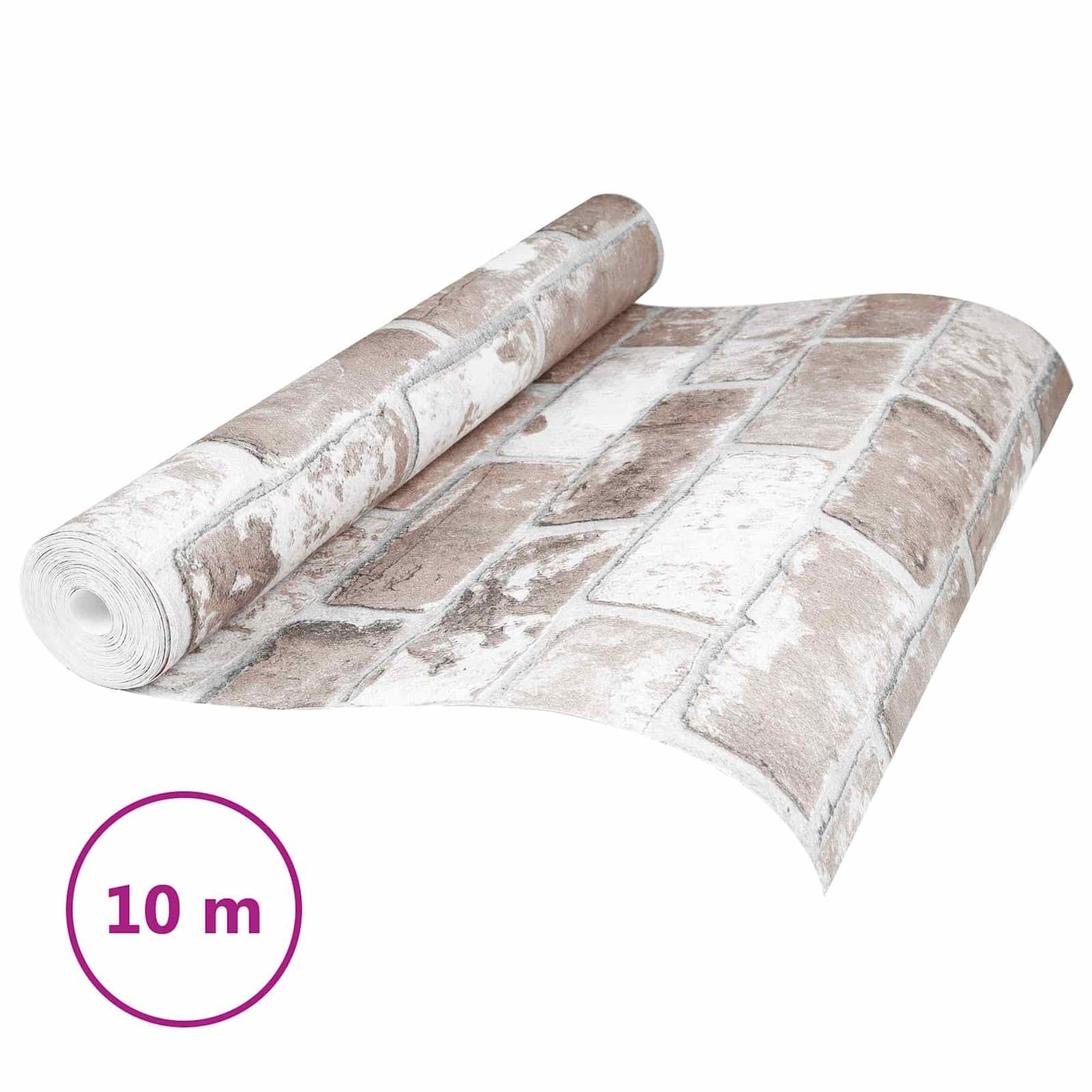3D Solid Tapete Gestreift Ziegel 10 x 0,53 m Vliesstoff