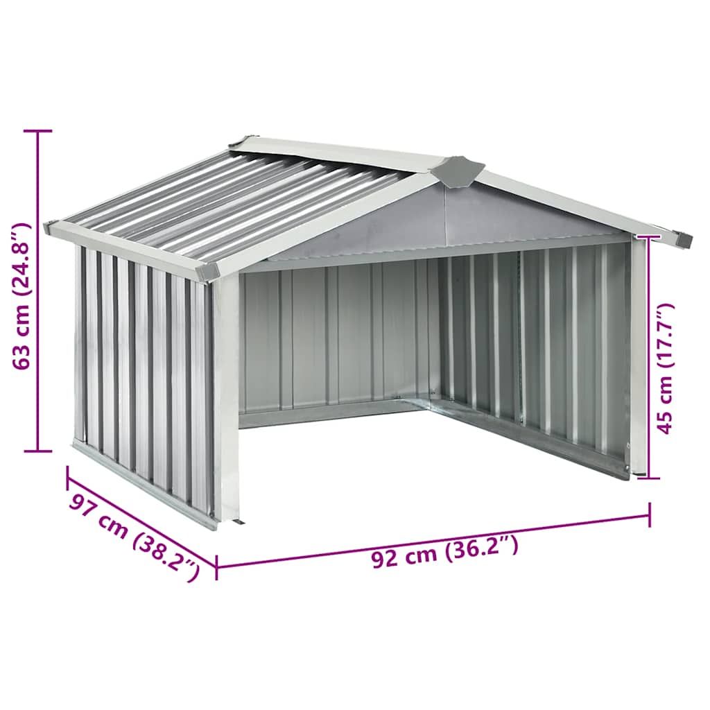 Rasenmäher Garage 92x97x63 cm Verzinkter Stahl Grau