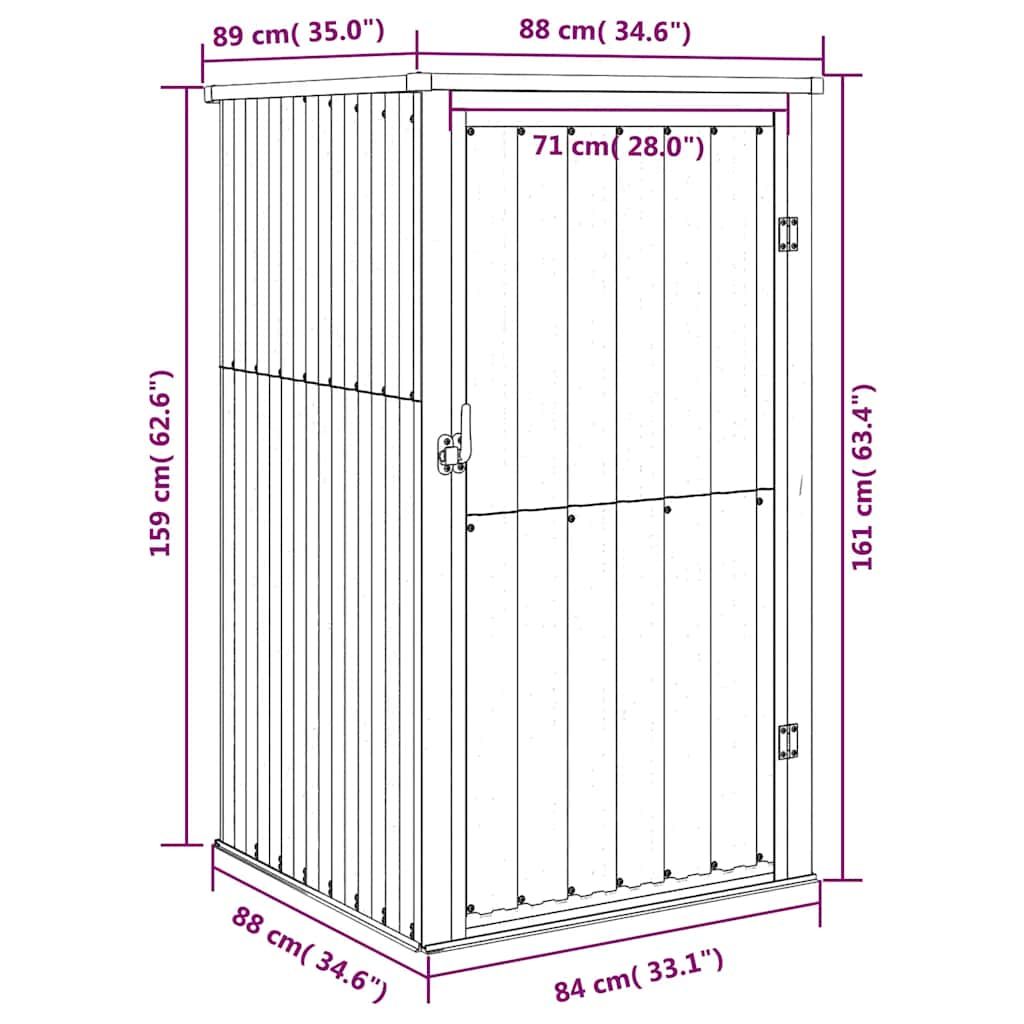 Gerätehaus Anthrazit 88x89x161 cm Verzinkter Stahl