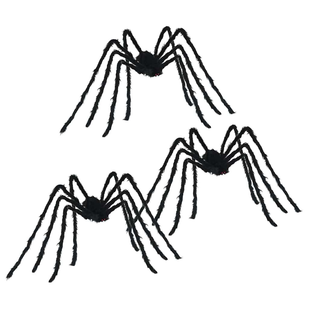 Halloween Spinnen Dekoration 3 pcs Schwarz 200 cm