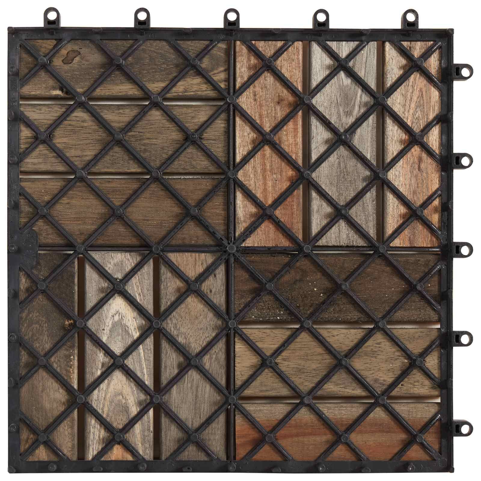 Terrassenfliese 20 pcs Grau 30 x 30 cm Akazien-Hartholz
