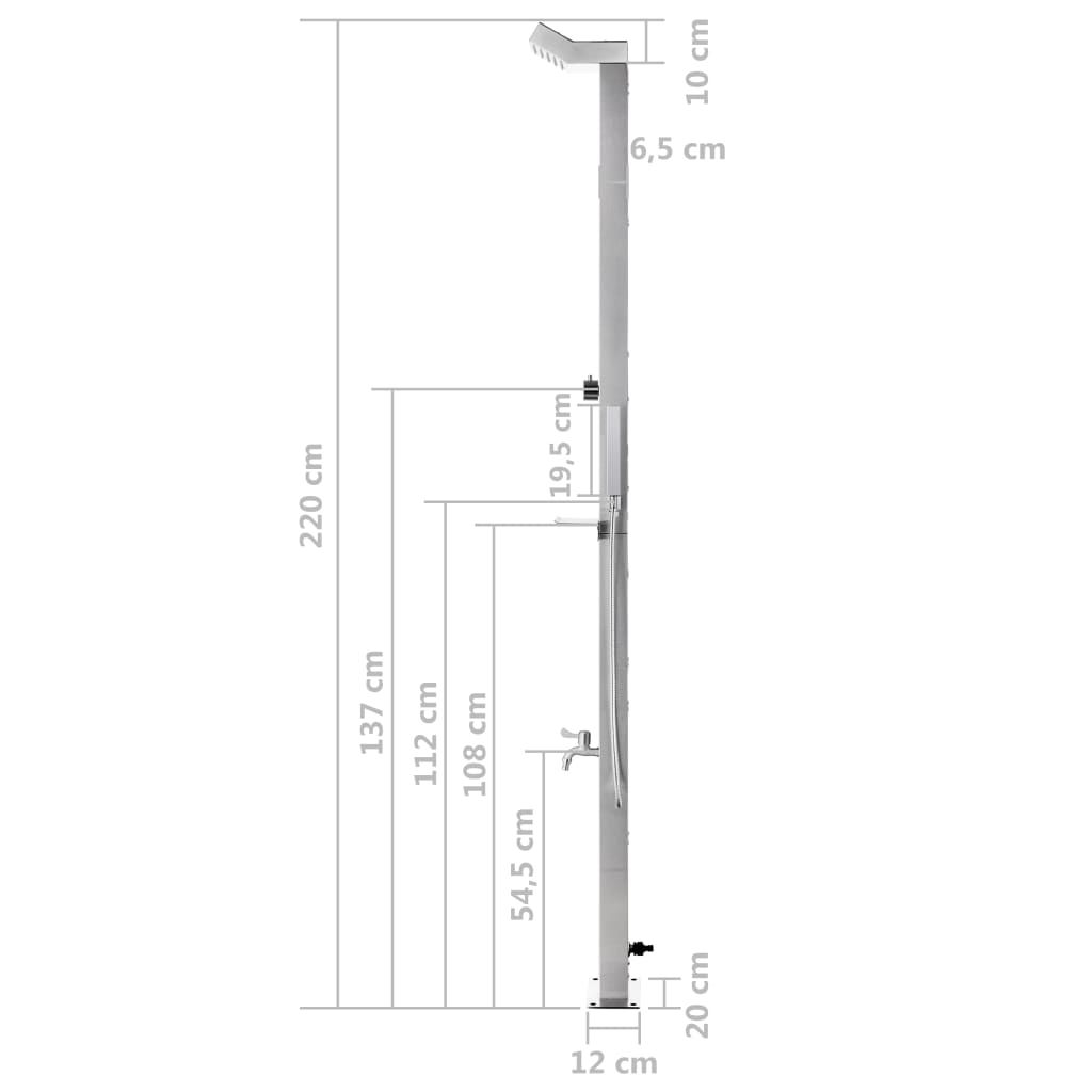Gartendusche 220 cm Edelstahl