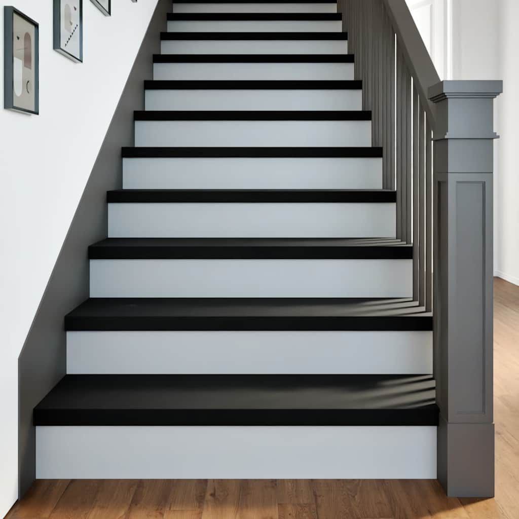Treppenstufen 8 Stk. Braun-Schwarz 100x30x2 cm Massivholz Eiche