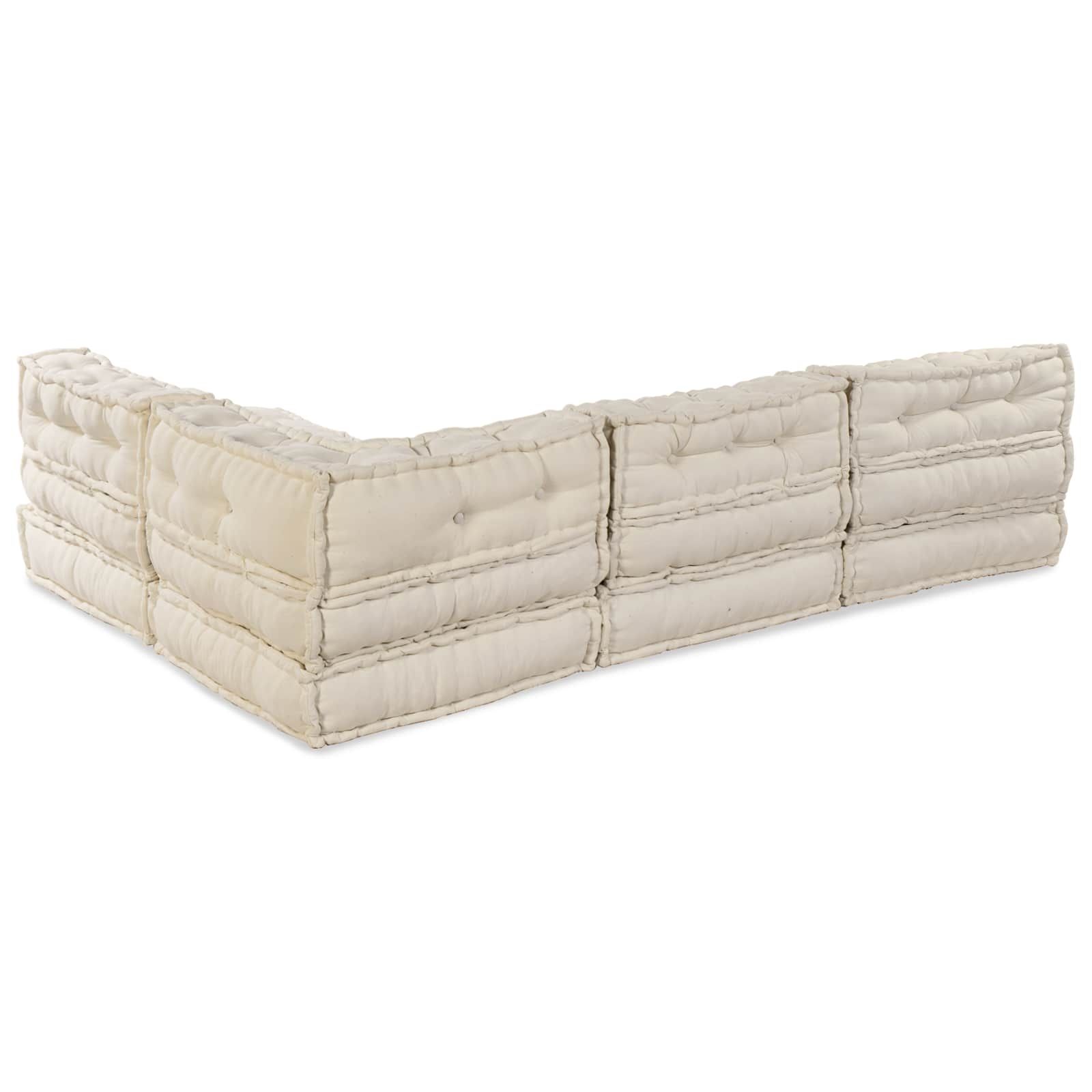 Modulare Sofagarnitur 4 pcs Creme Stoff