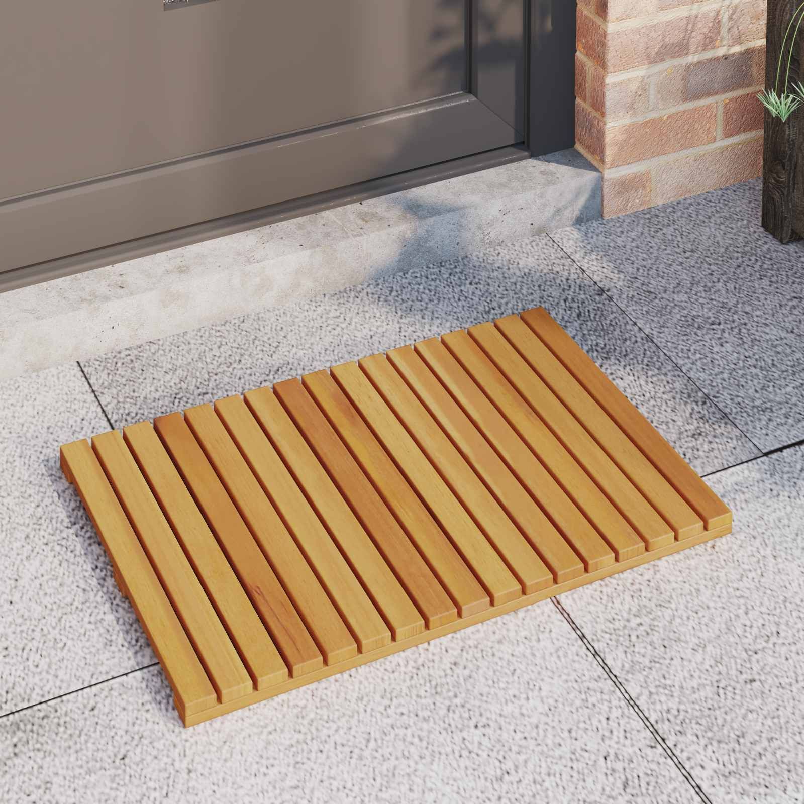 Badematte Uni Braun 60 x 40 cm Holz