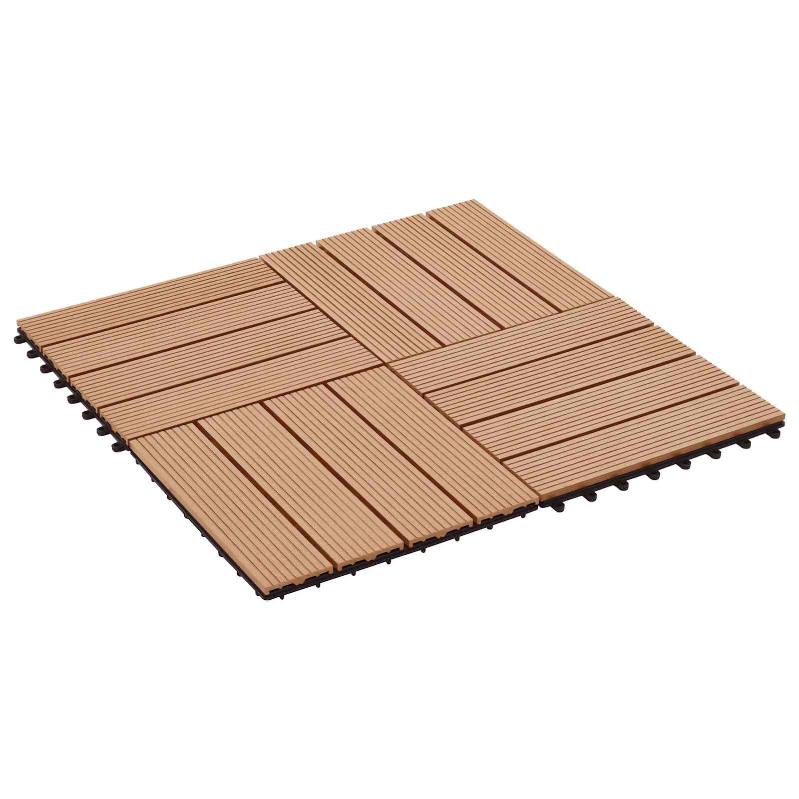 Terrassenfliese 22 stk. Teak 30 x 30 cm WPC
