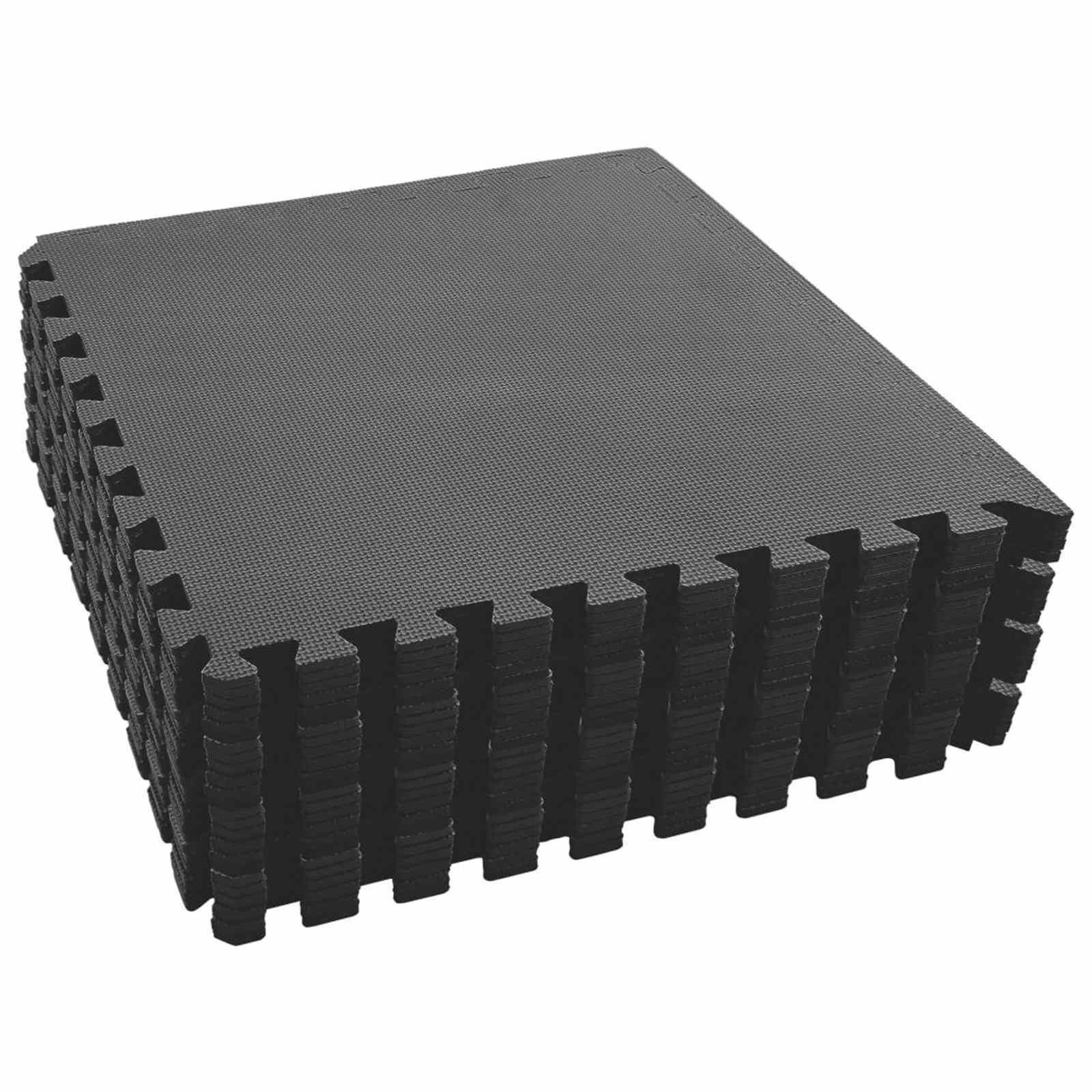 Pool Bodenschutzmatte 24 stk. Schwarz 8,64 ㎡ EVA-Schaum