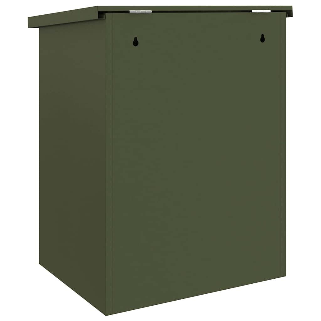 Paketdrop-Box mit Speicher Olivgrün 47,5 x 38 x 59 cm Stahl