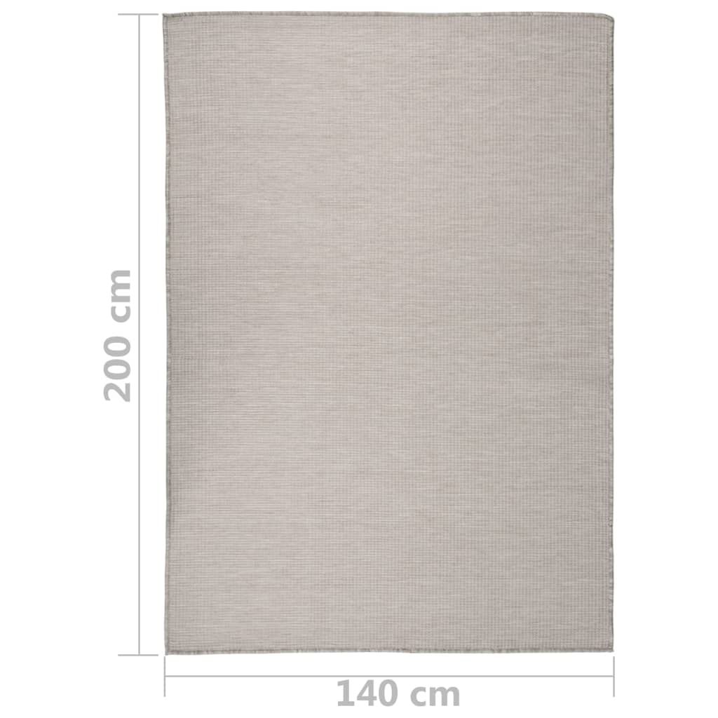 Outdoor-Teppich Flachgewebe 140x200 cm Hellgrau