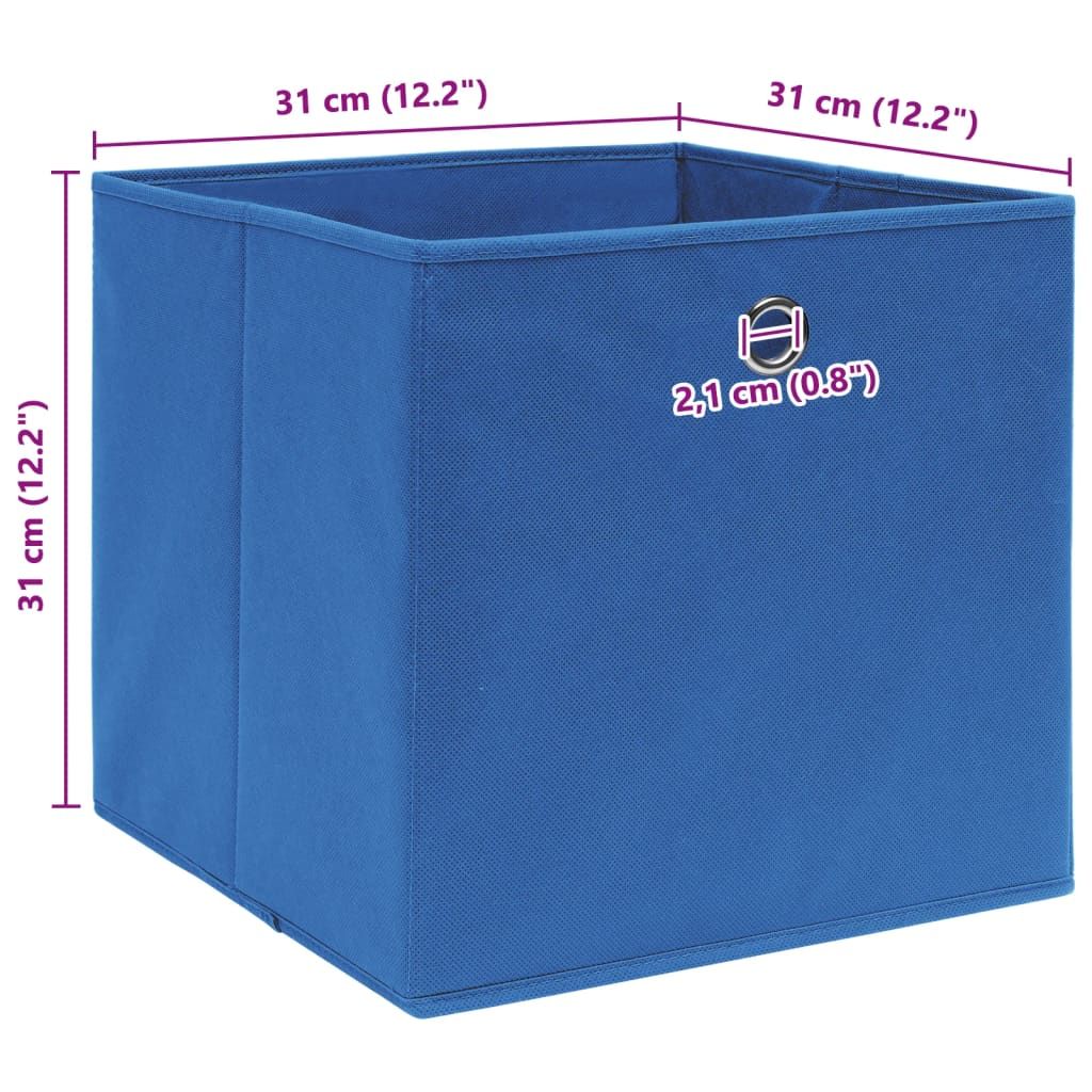 Aufbewahrungsboxen 10 Stk. Blau 32x32x32 cm Stoff