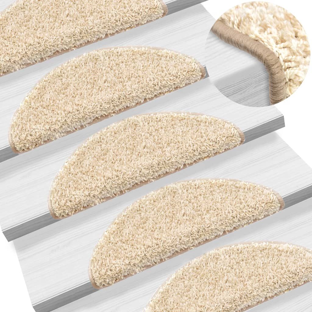 Stufenmatten 15 Stk. 56x17x3 cm Creme Halbrund