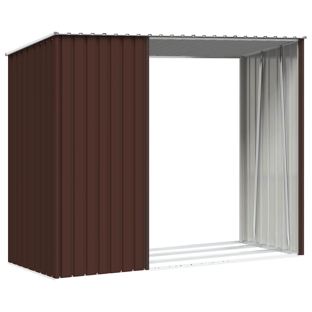 Garten Brennholzlager Braun 245x98x159 cm Verzinkter Stahl