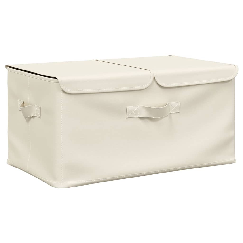 Aufbewahrungsboxen 2 Stk. Stoff 50x30x25 cm Creme