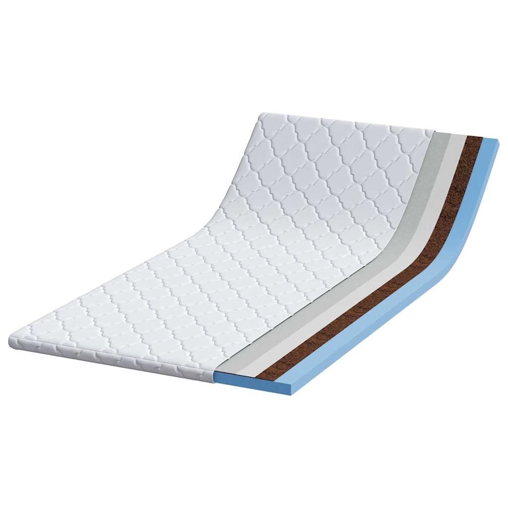 Kokosnuss Topper Weiß 90 x 200 cm Jacquard-Stoff