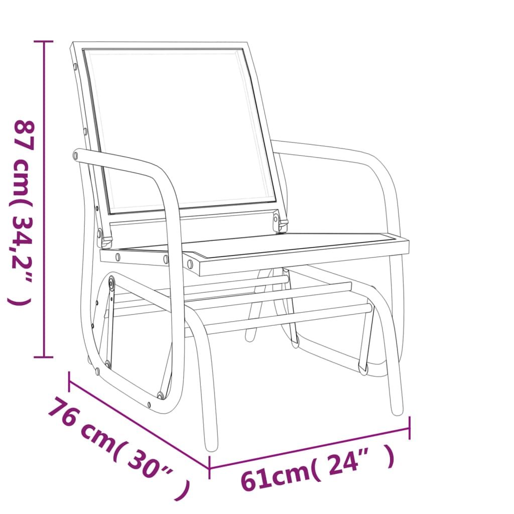 3-tlg. Garten-Lounge-Set Schaukel Schwarz Textilene und Stahl