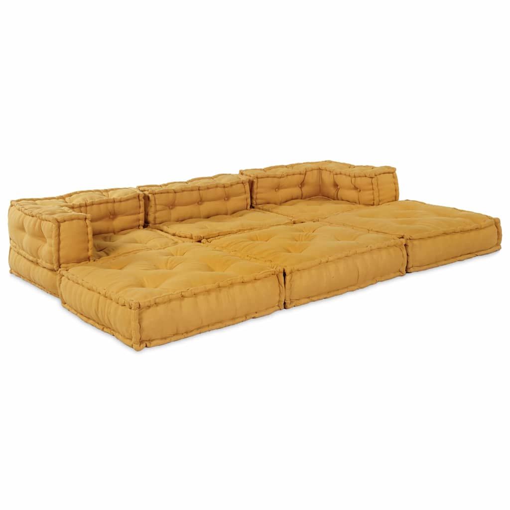 Modulare Sofagarnitur 2 pcs Gelb 140 x 70 x 56 cm Stoff