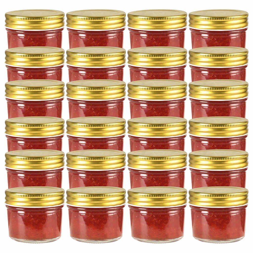 Marmeladengläser mit goldenen Deckeln 24 Stk. 110 ml