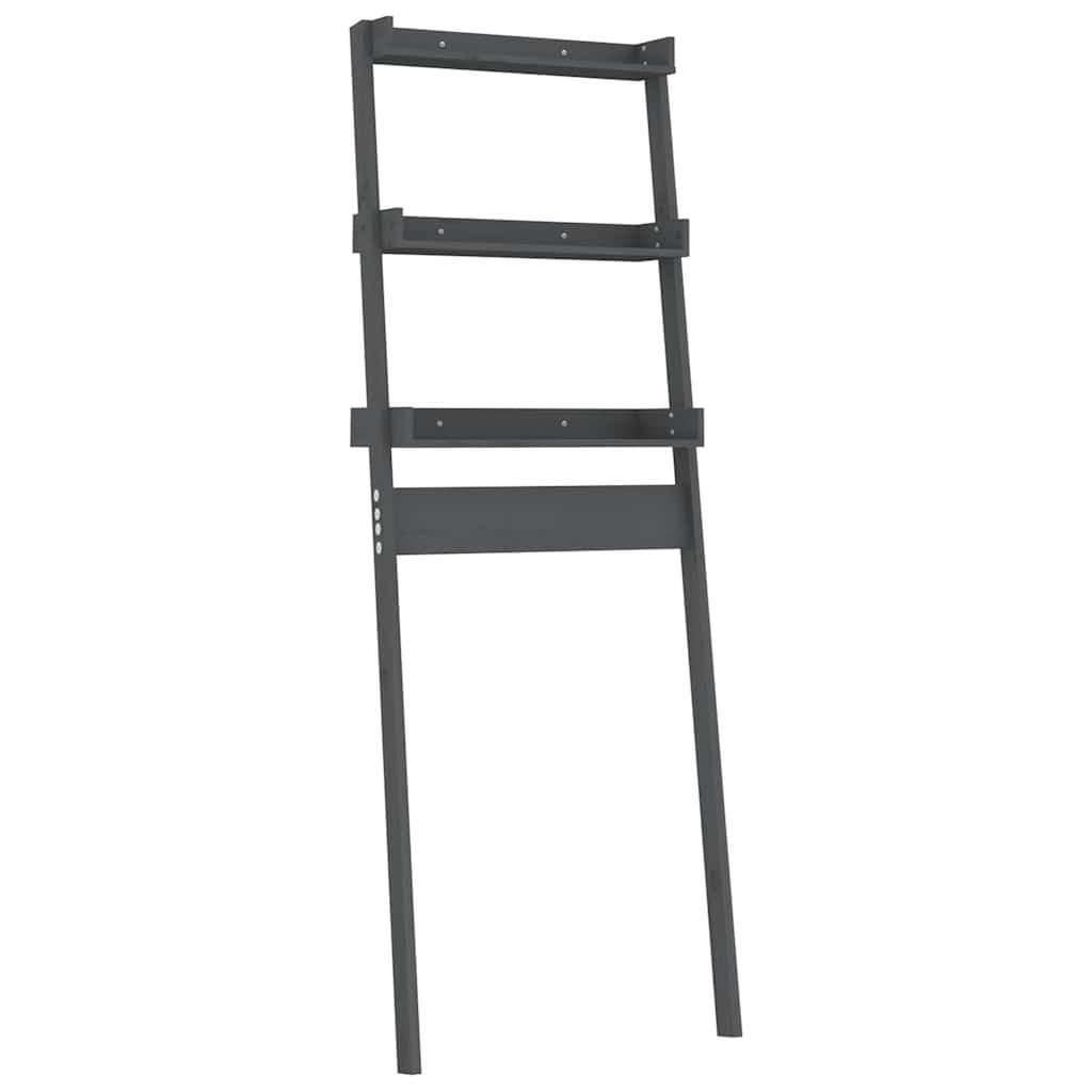 Toilettenregal Grau 63,5x32x179 cm Massivholz Kiefer