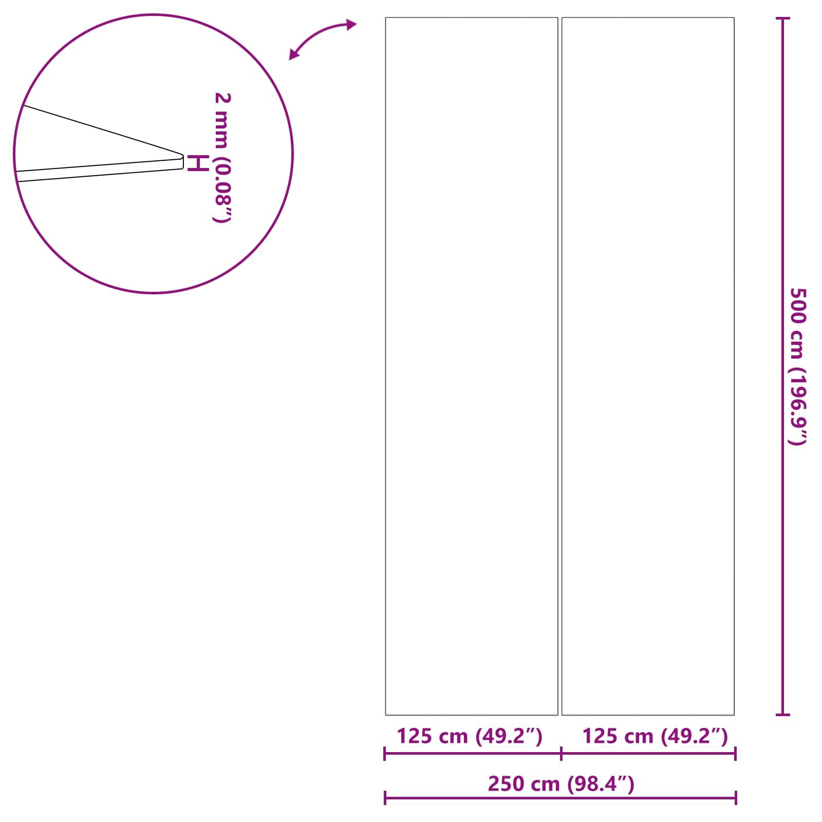 Bodenfolie für Pools 500 x 250 x 0,1 cm Rechteckig Vliesstoff