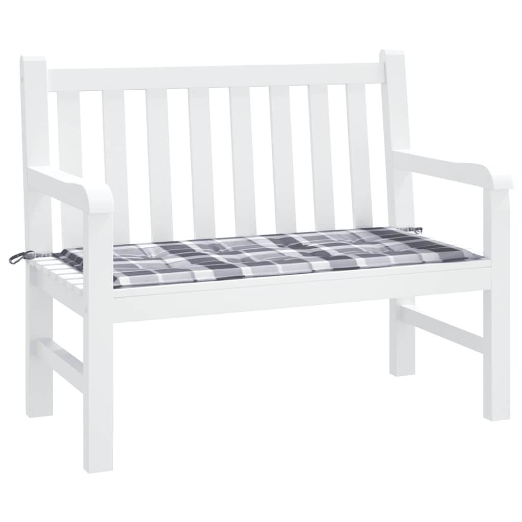Gartenbank-Auflage Grau Karomuster 120x50x4 cm Oxford-Gewebe