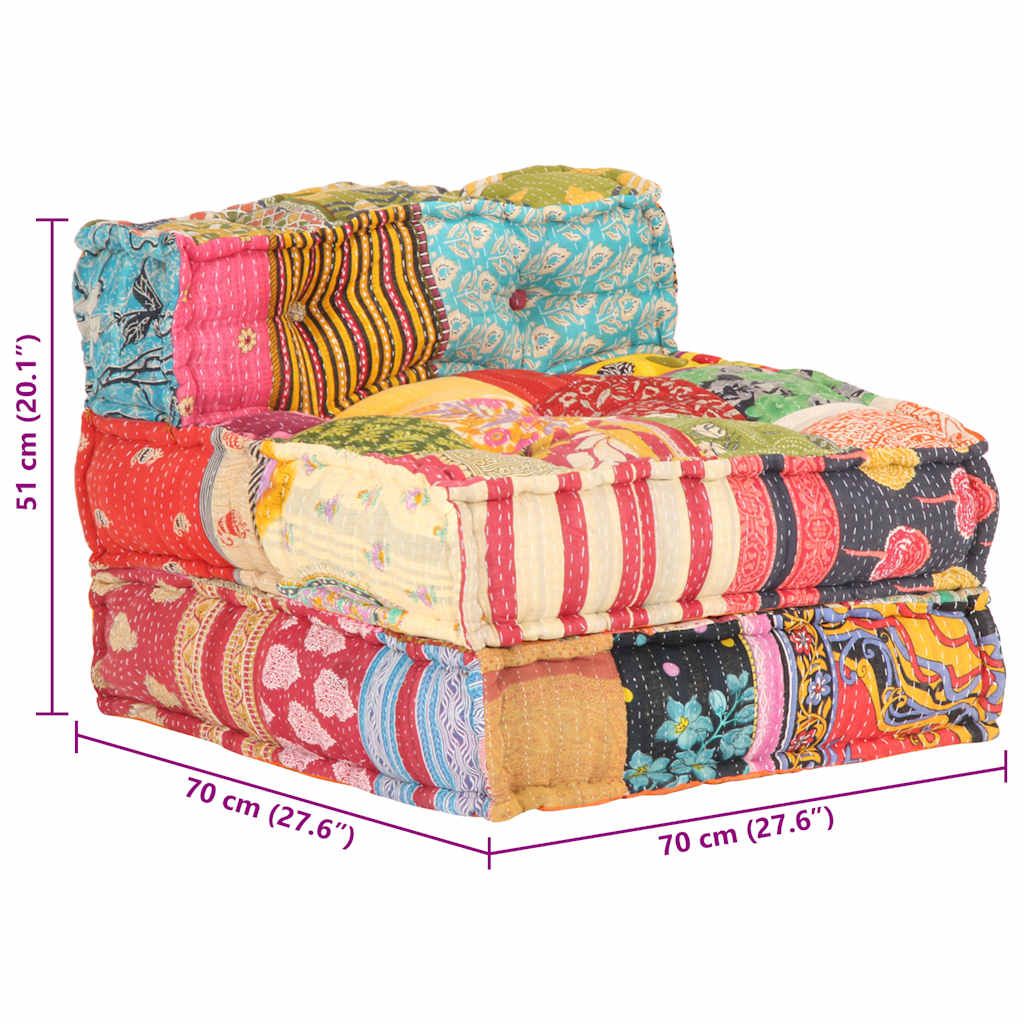 Modularer Pouf Patchwork Stoff