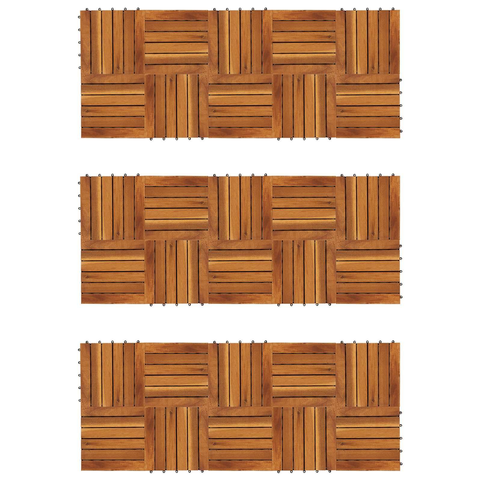 Terrassenfliese 30 pcs Braun 30 x 30 cm Akazien-Hartholz